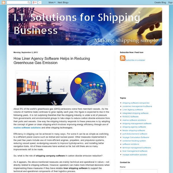 I.T. Solutions for Shipping Business: How Liner Agency Software Helps in Reducing Greenhouse Gas Emission
