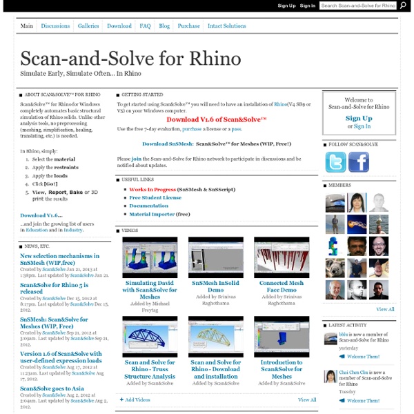 Scan-and-Solve for Rhino - In Situ Analysis for Rhino