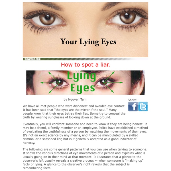 How to tell if someone is telling a lie or lying: Viewzone