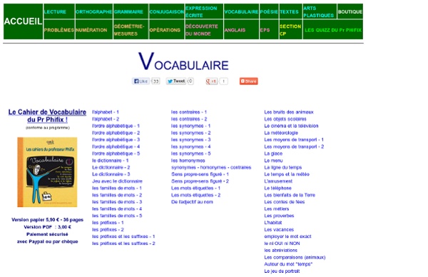 Sommaire vocabulaire