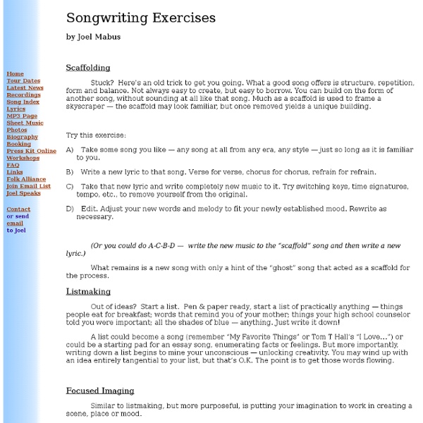 Songwriting Exercises - Handout