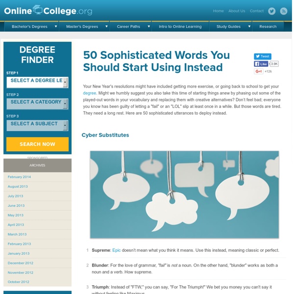 50 Sophisticated Words You Should Start Using Instead - Online College
