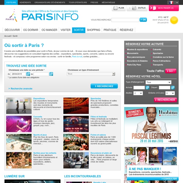 Sorties & événements Paris : Office de tourisme de Paris
