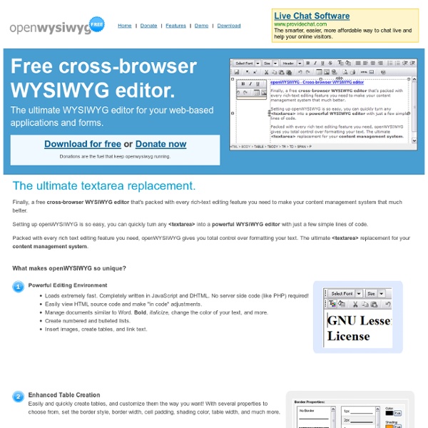 Open Source Cross-Browser WYSIWYG Editor