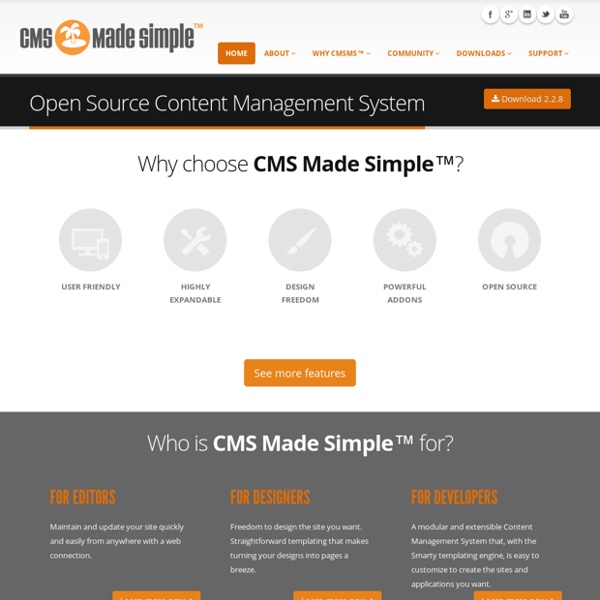 Open Source Content Management System - Open Source CMS - CMS PHP - CMS Made Simple