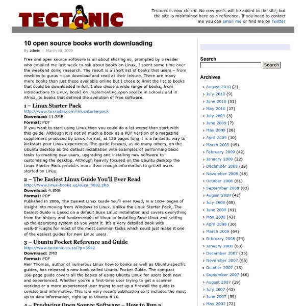 Tectonic » 10 open source books worth downloading