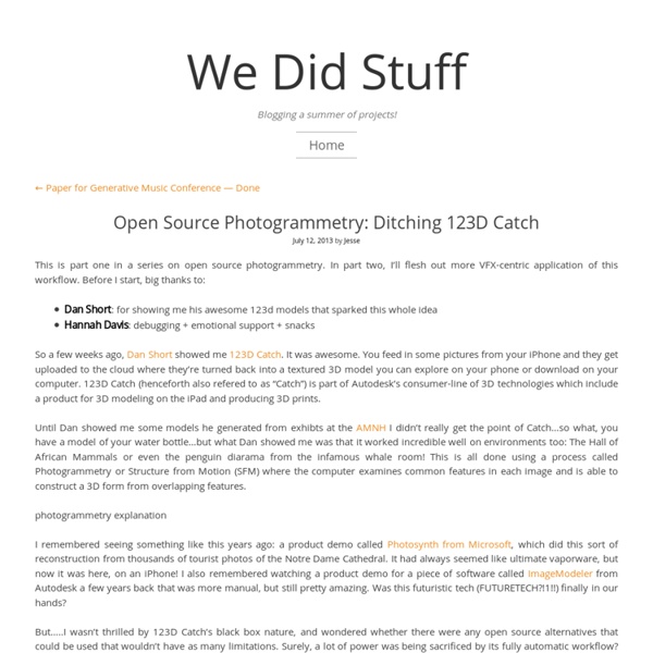 Open Source Photogrammetry: Ditching 123D Catch – We Did Stuff