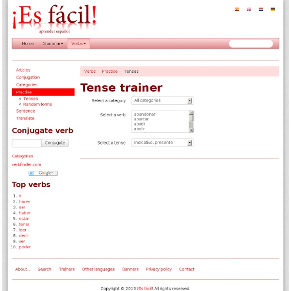 Spanish verb tense trainer