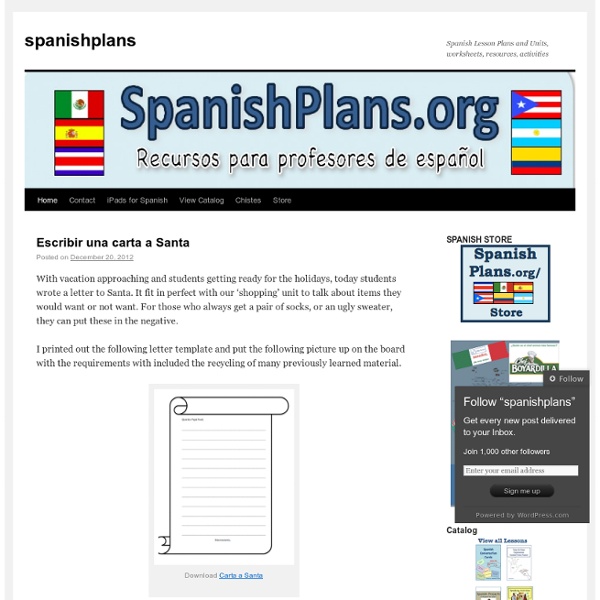 Spanish Lesson Plans and Units, worksheets, resources, activities