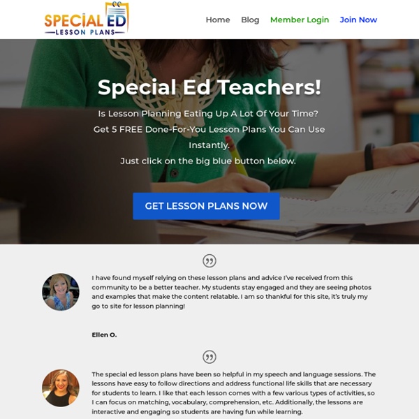 Special Ed Lesson Plans