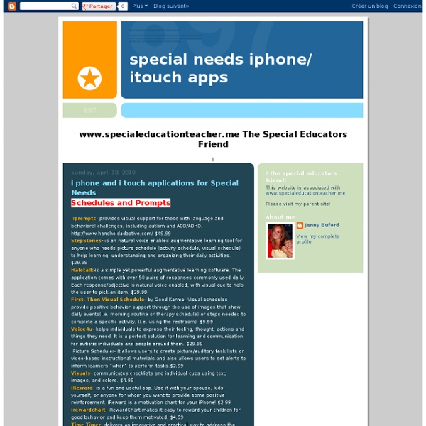 Special Needs iphone/ itouch apps