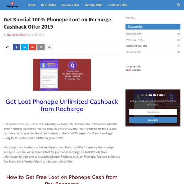 Get Special 100% Phonepe Loot on Recharge Cashback Offer 2019