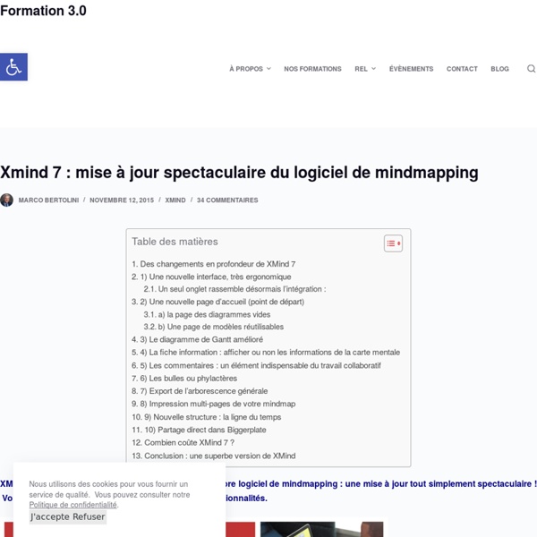 Xmind 7 : mise à jour spectaculaire du logiciel de mindmapping