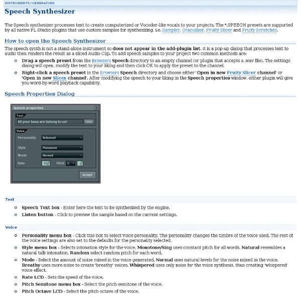 Speech Synthesizer - Generator