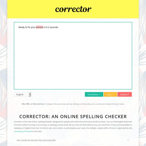 ᐈ Online Spelling Checker 【2020】 □ Corrector.co