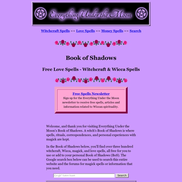 Witchcraft Spells, Free spells, Wiccan Spells and Love Spells