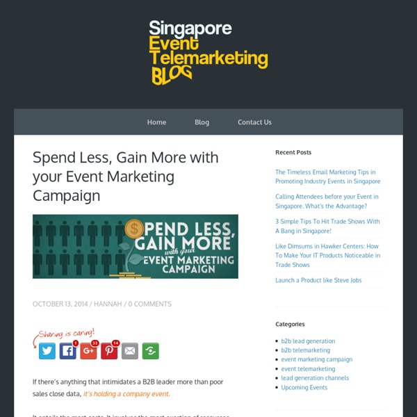 Spend Less, Gain More with your Event Marketing Campaign