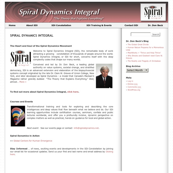Spiral Dynamics Integral (SDi)