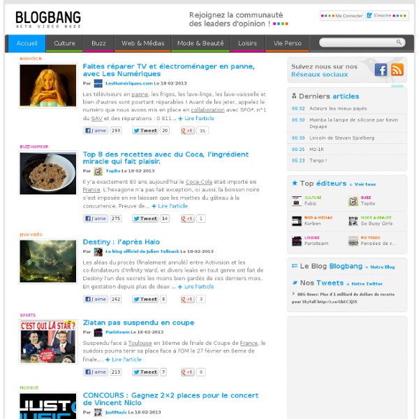 Portail de blogs, billets sponsorisés et campagnes vidéos - BlogBang