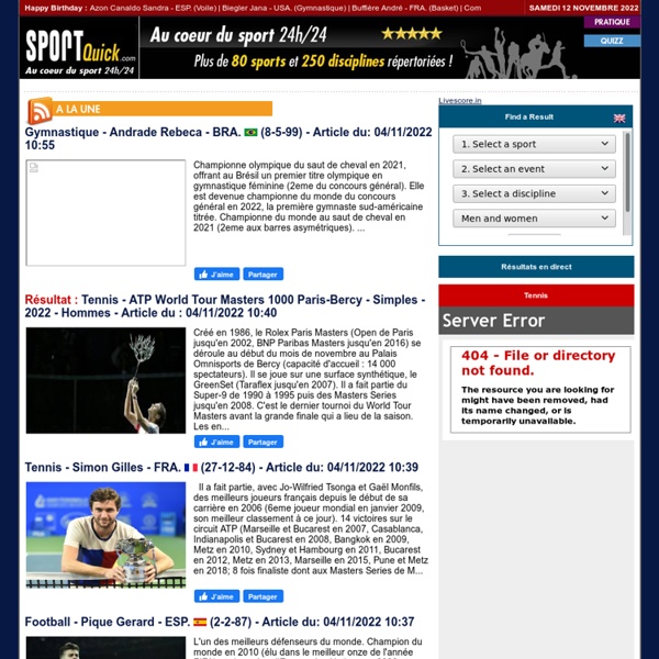 Sportquick : L'encyclopédie des sports