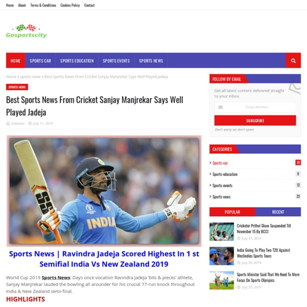 Best Sports News From Cricket Sanjay Manjrekar Says Well Played Jadeja