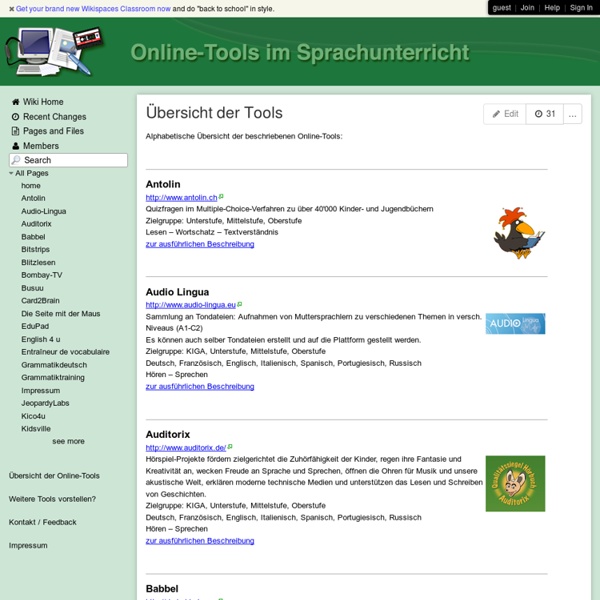 Online-Tools im Sprachunterricht - Übersicht der Tools