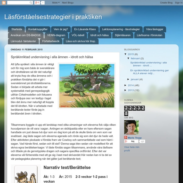 Läsförståelsestrategier i praktiken: Språkinriktad undervisning i alla ämnen - idrott och hälsa
