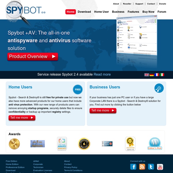Spybot - Search & Destroy from Safer-Networking Ltd.