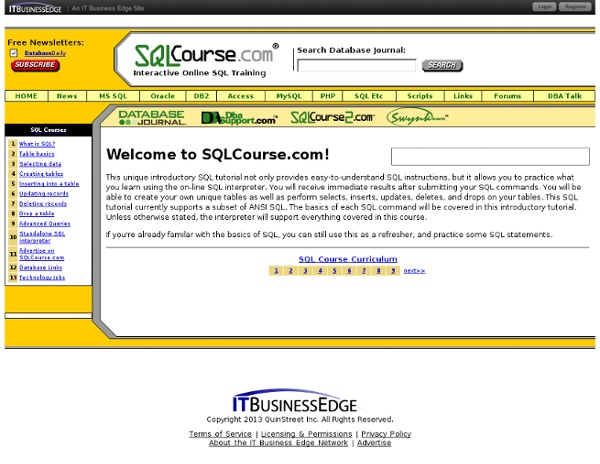 Interactive Online SQL Training for Beginners - Pentadactyl