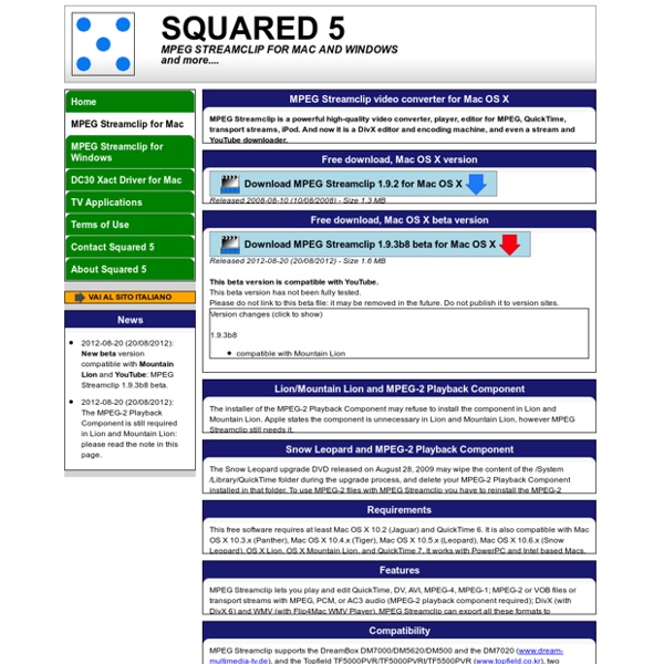 Squared 5 - MPEG Streamclip video converter for Mac OS X