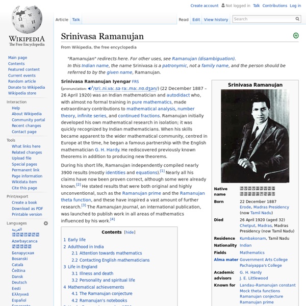 Srinivasa Ramanujan