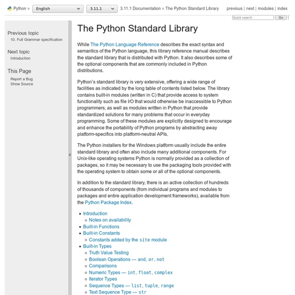 La bibliothèque standard — Documentation Python 3.6.14