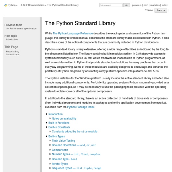 La bibliothèque standard — Documentation Python 3.7.5