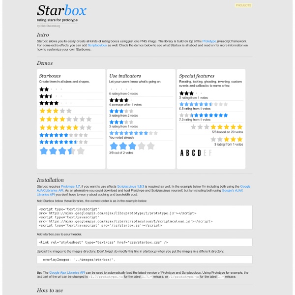 Starbox - Rating stars for prototype