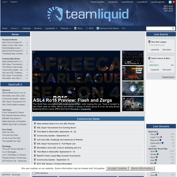 Team Liquid - StarCraft 2 and Brood War Pro Gaming News