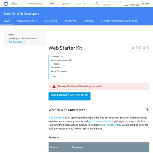 Web Starter Kit — Web Fundamentals