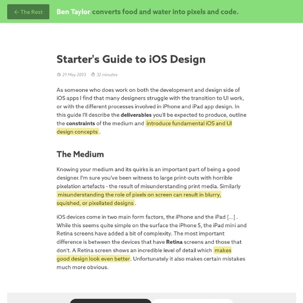 Vorspeisen auf iOS-Design-Guide