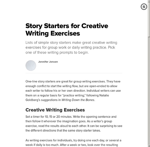 creative writing paragraph starters