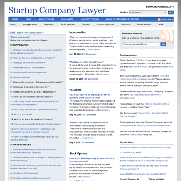 Startup Company Lawyer