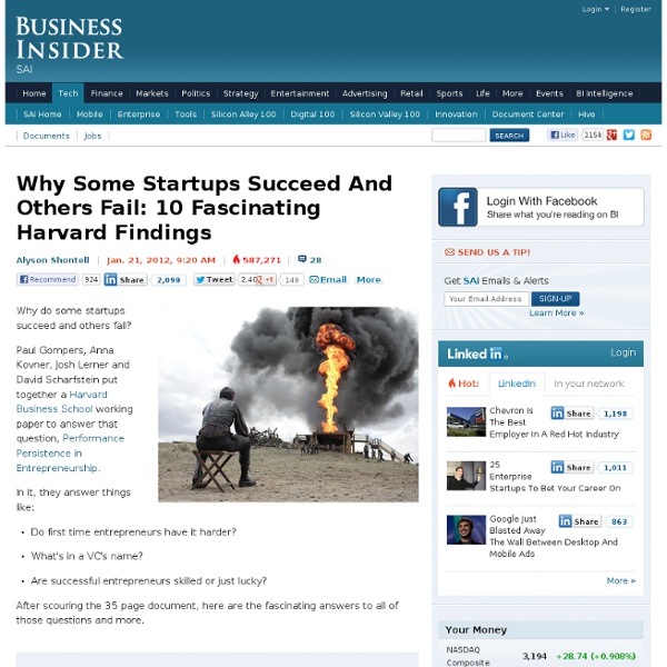 Why Some Startups Succeed And Others Fail: 10 Fascinating Harvard Findings