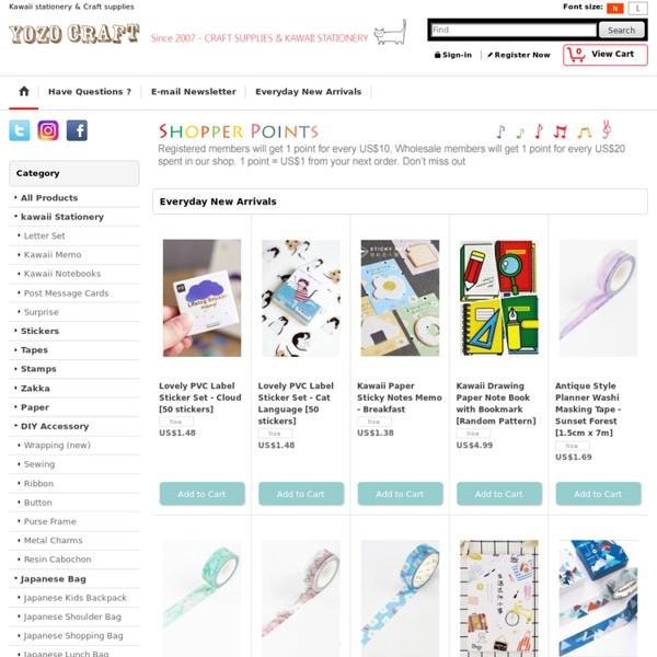 Craft & Stationery Supplies - Tape, Paper, Stamp, Sewing, Zakka, Sticker, Fabrics, Charms, Wholesale