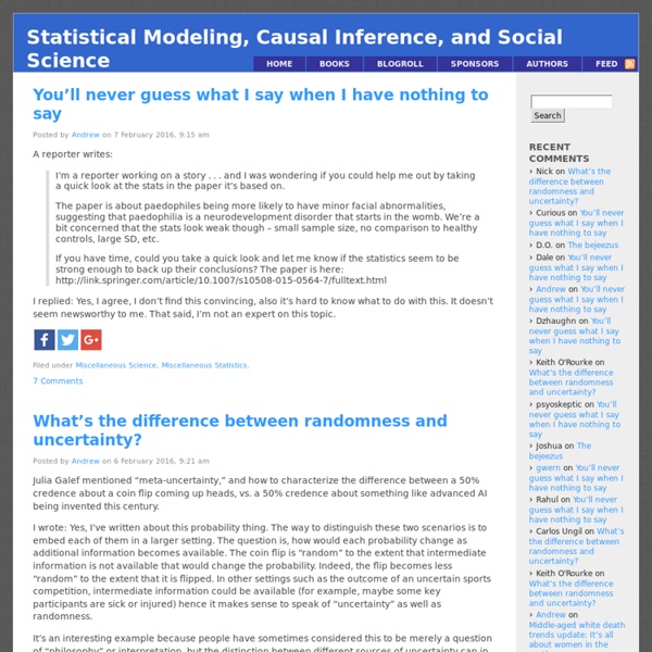 Statistical Modeling, Causal Inference, and Social Science - Statistical Modeling, Causal Inference, and Social Science