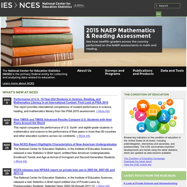 National Center for Education Statistics (NCES) Home Page, a part of the U.S. Department of Education