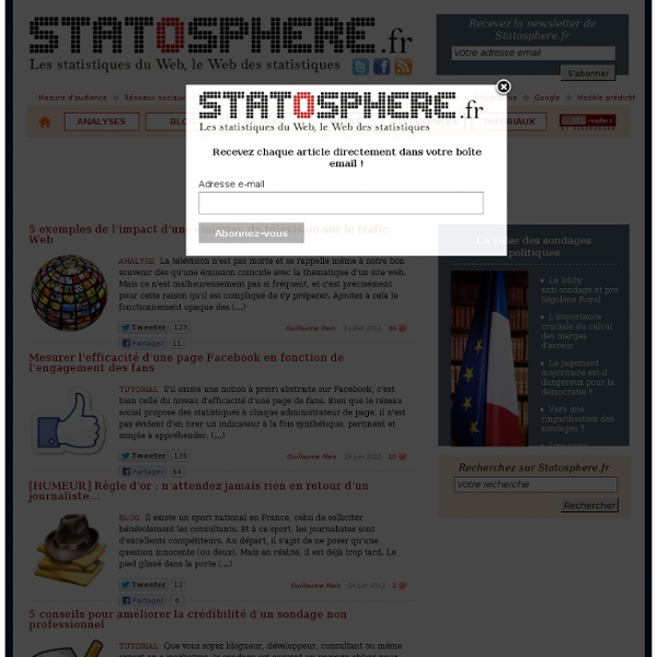 Statosphère, les statistiques du web et d&#039;ailleurs