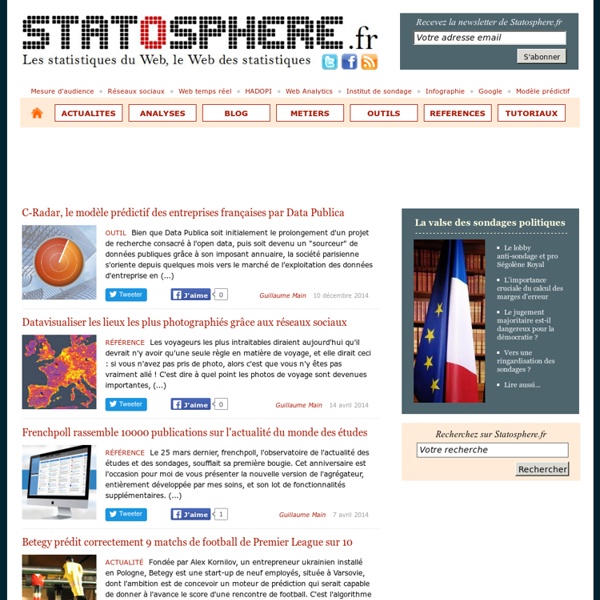 Statosphère, les statistiques du web et d'ailleurs