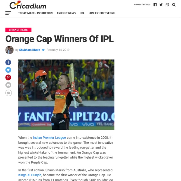 IPL Stats: Orange Cap Holders From IPL 2008 to IPL 2018