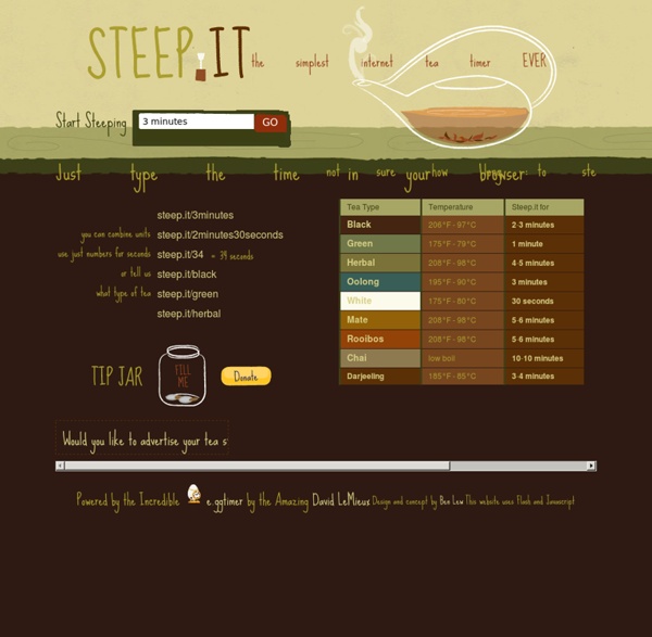 Steep.it - the simplest internet tea timer EVER