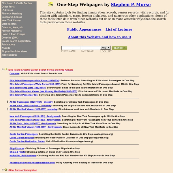One-Step Webpages by Stephen P. Morse