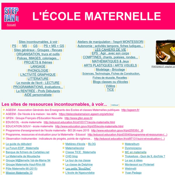 Sites pour l'école Maternelle