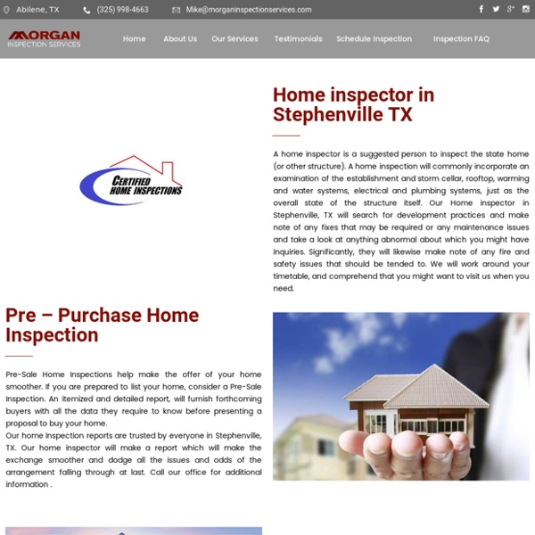 Home inspector in Stephenville TX - Morgan Inspection Services